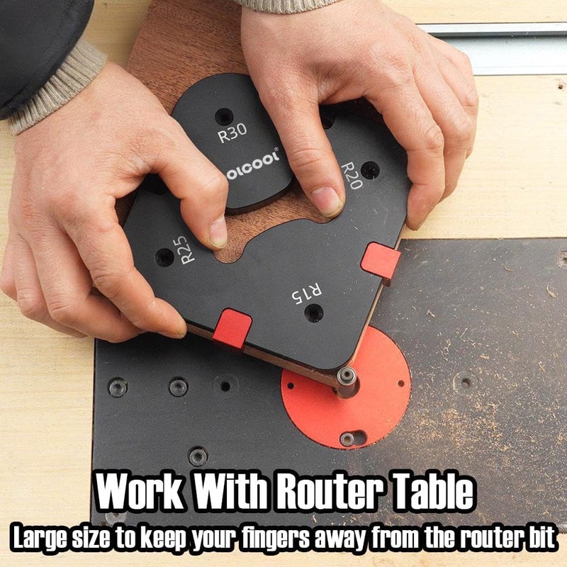 Tocool Router Corner Radius Template Router Radius Jig Aluminum Alloy Corner Routing Guide Set Use with Router Table Trim Router or Handheld Router - Image 5